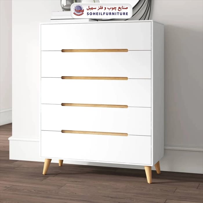 دراور پینترستی پنج کشو تمام MDF مدل وایت سهیل