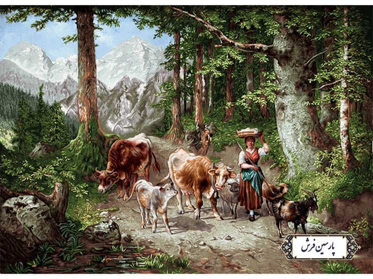 نخ و نقشه تابلو فرش فرانسوی طرح دامداری – کد NF2291