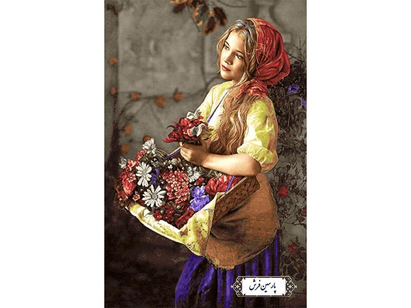 نخ و نقشه تابلو فرش دختر گلچین جدید – کد NC6401