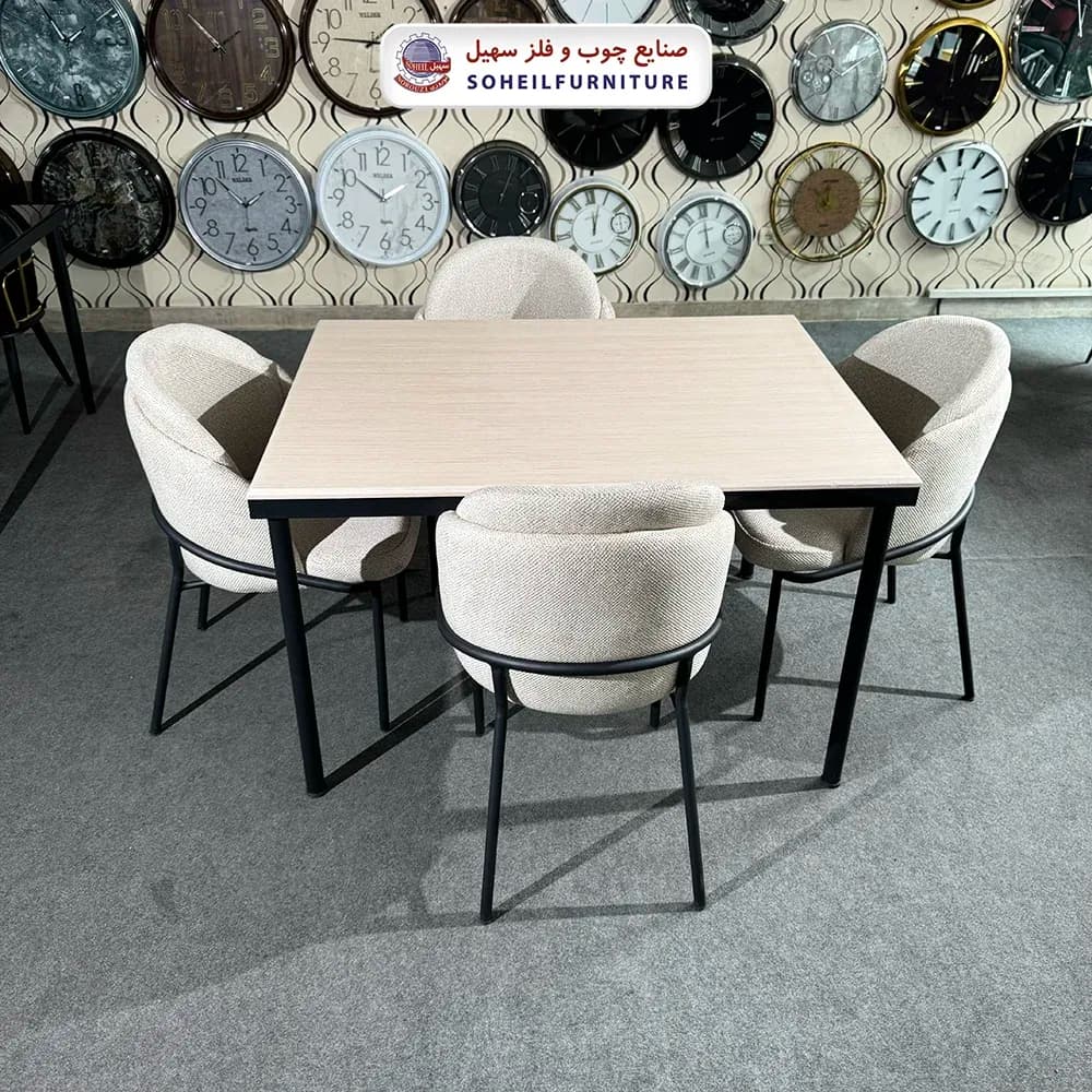 ست ناهارخوری فلزی 4نفره مدل آنجلا سهیل