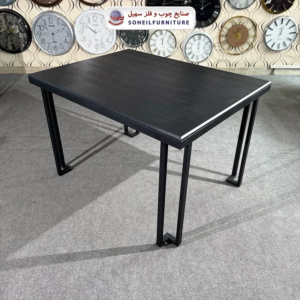 ست ناهارخوری کمجا فلزی مشکی 4نفره مدل تندیس سهیل — تصویر ۵