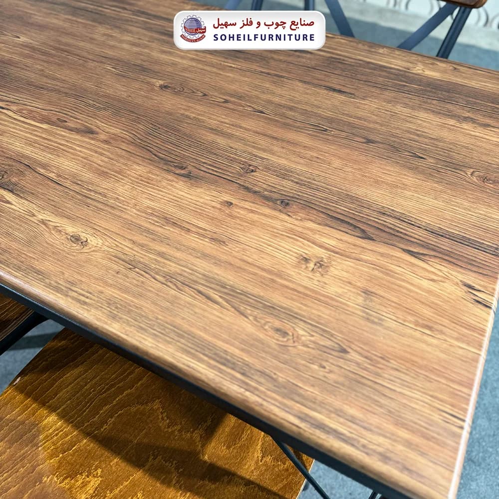ست ناهارخوری فلزی چوبی 4نفره مدل لهستانی سهیل — تصویر ۵