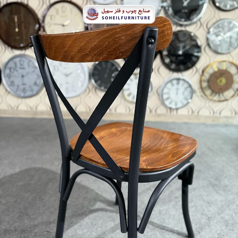 ست ناهارخوری فلزی چوبی 4نفره مدل لهستانی سهیل — تصویر ۳