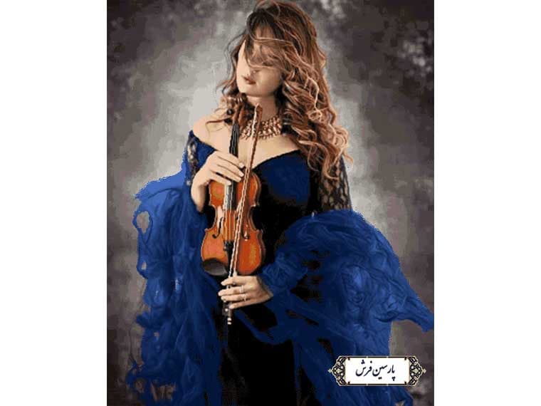 نخ و نقشه تابلو فرش دختر ویولن زن – کد NC6396