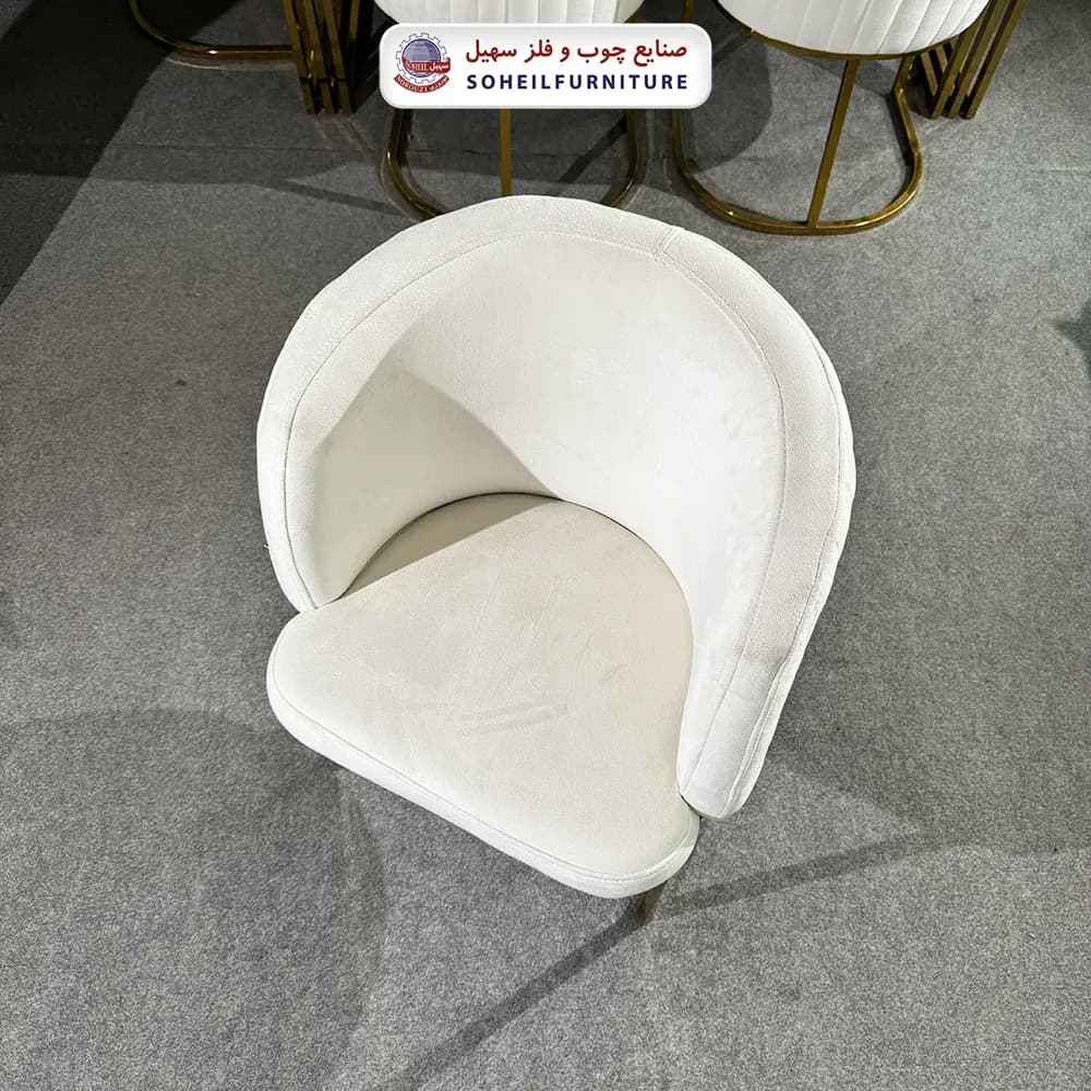 صندلی ناهارخوری فلزی طلایی مدل کوروش سهیل — تصویر ۷