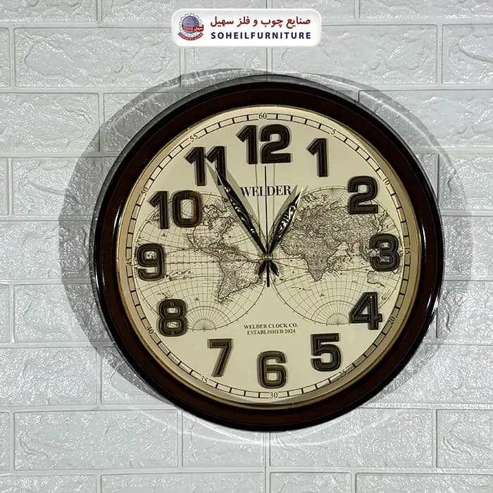 ساعت دیواری ولدر 555 نقشه جهان سهیل — تصویر ۸