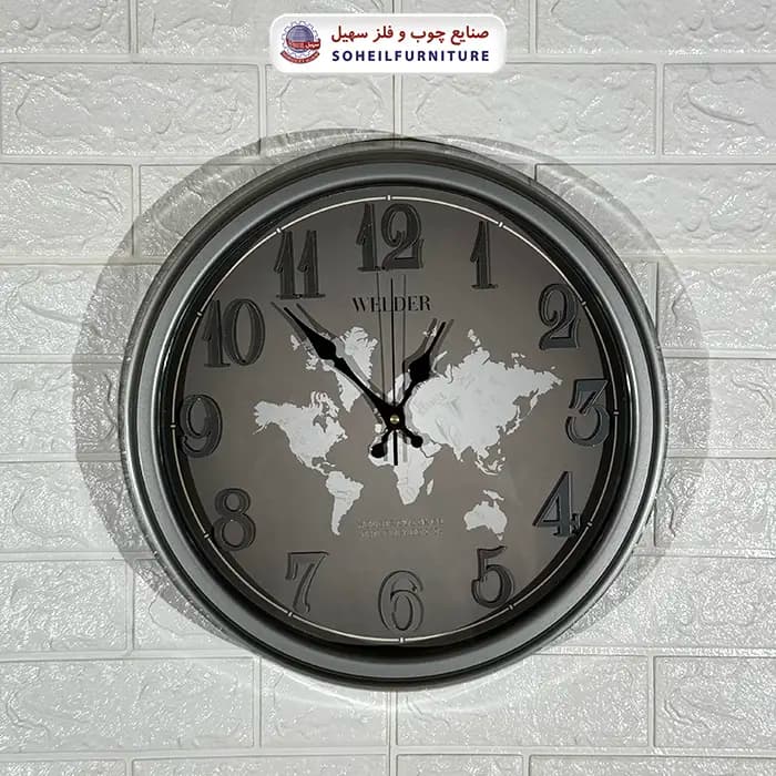ساعت دیواری ولدر 545 نقشه جهان سهیل — تصویر ۳