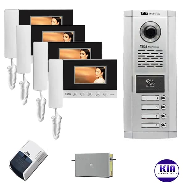 پکیج آیفون تصویری کارتی تابا 4 واحدی مدل 43-5