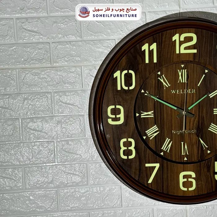 ساعت دیواری ولدر 634 شب رنگ سهیل (شب نما) — تصویر ۷