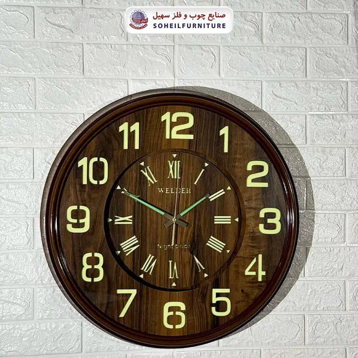 ساعت دیواری ولدر 634 شب رنگ سهیل (شب نما) — تصویر ۶