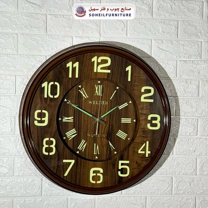 ساعت دیواری ولدر 634 شب رنگ سهیل (شب نما) — تصویر ۵