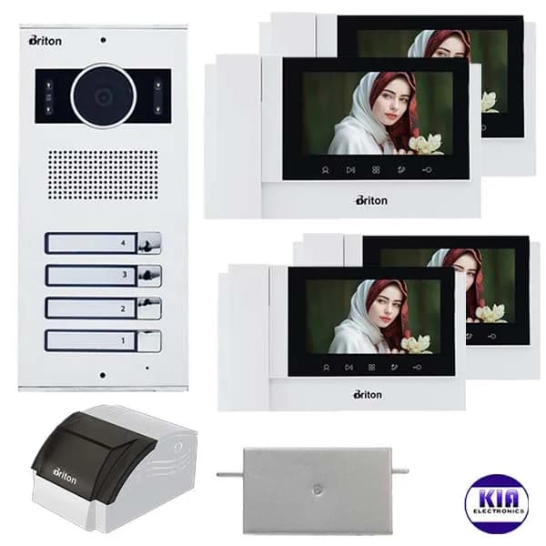 پکیج آیفون تصویری برایتون چهار واحدی 7020 بدون حافظه