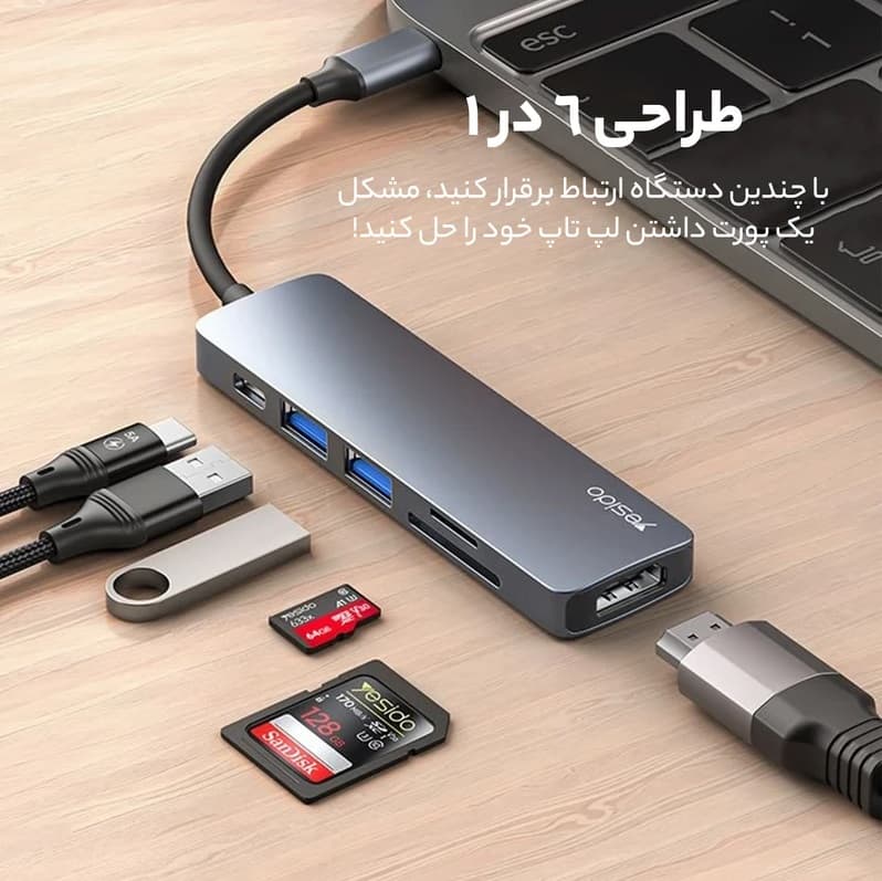 هاب 6 پورت یسیدو مدل HB11 — تصویر ۱۲