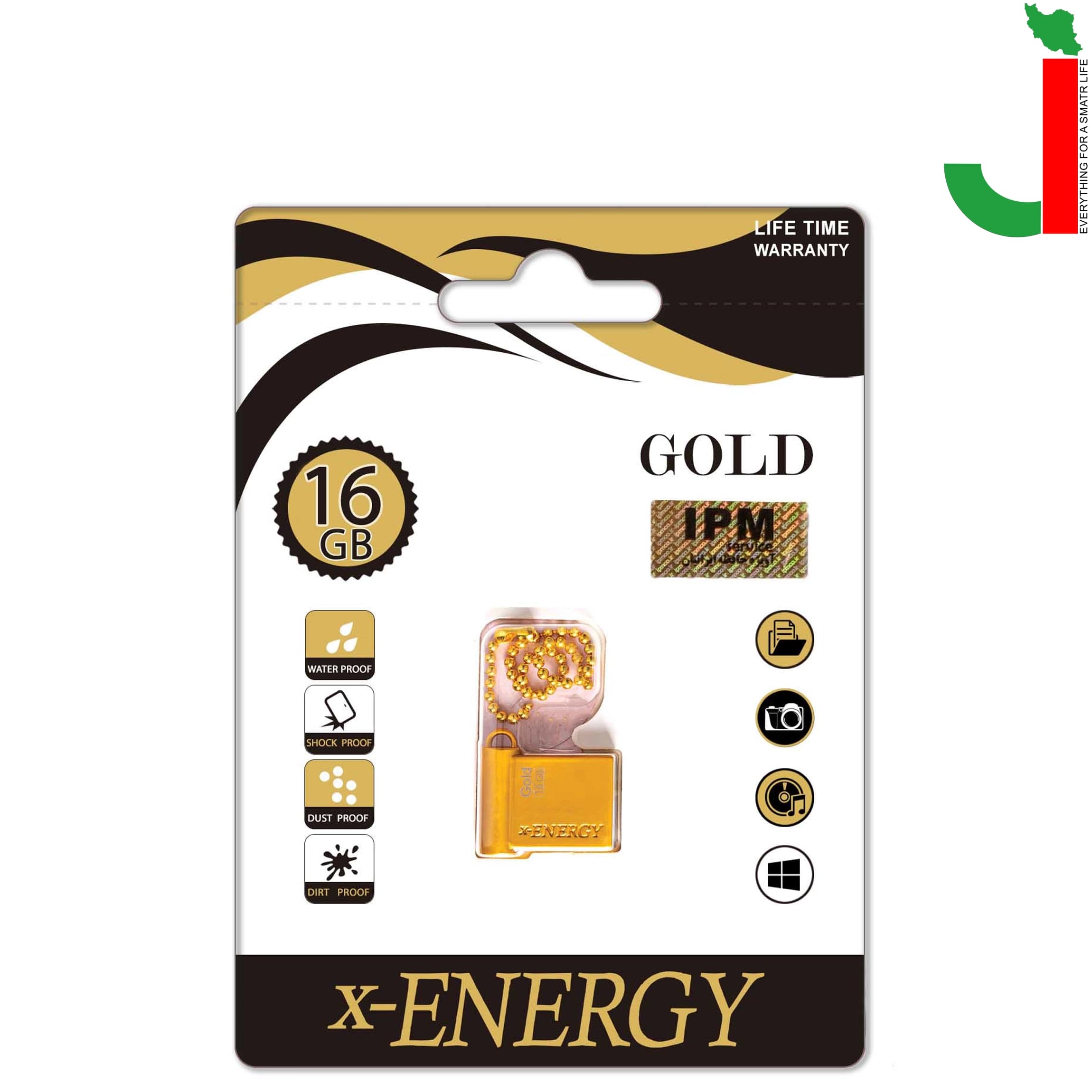 فلش مموری ایکس انرژی مدل GOLD ظرفیت 16 گیگابایت USB 2.0 — تصویر ۲
