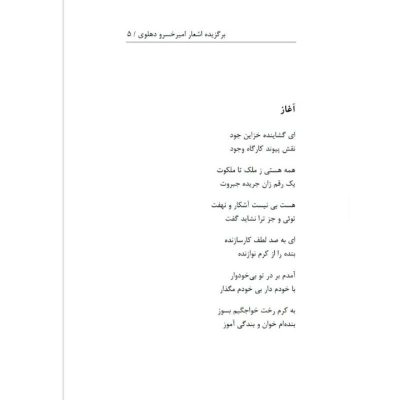 کتاب برگزیده اشعار امیرخسرو دهلوی انتشارات معجزه علم — تصویر ۳