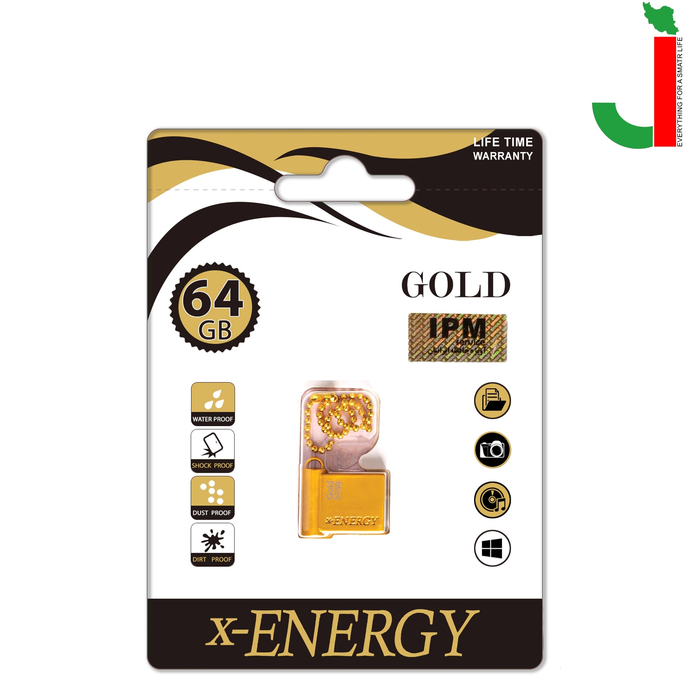 فلش مموری ایکس انرژی مدل GOLD ظرفیت 64 گیگابایت USB 2.0 — تصویر ۲