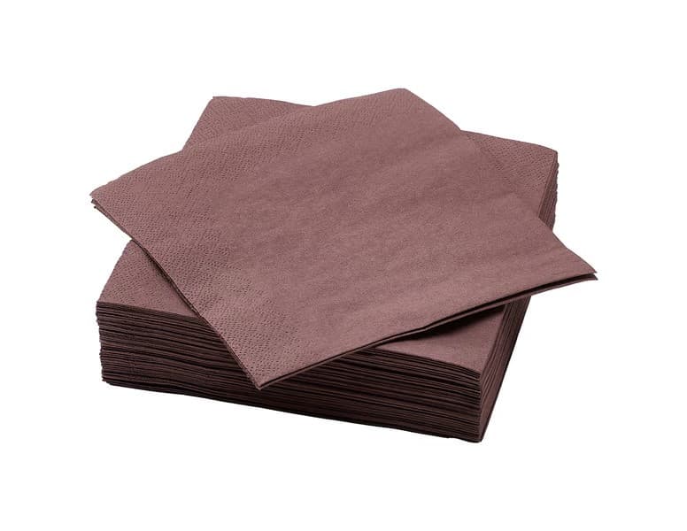 دستمال سفره ایکیا، مدل FANTASTISK، قهوایی قرمز/ کاغذی، 33×33 سانتی متر، 50 عددی