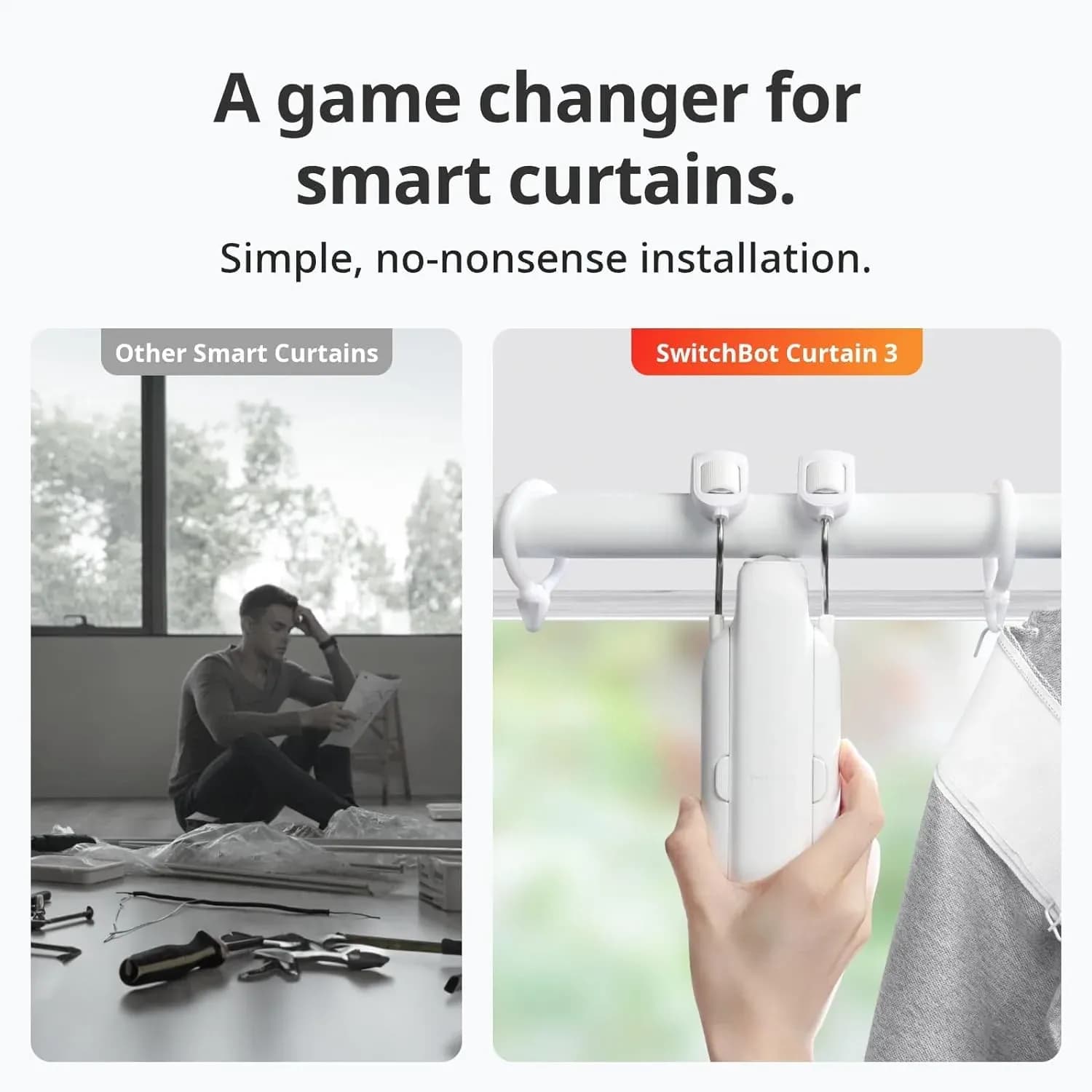 موتور هوشمند پرده سوئیچ‌بات مدل Curtain 3 Rod برند SwitchBot مدل u rail 2 — تصویر ۷