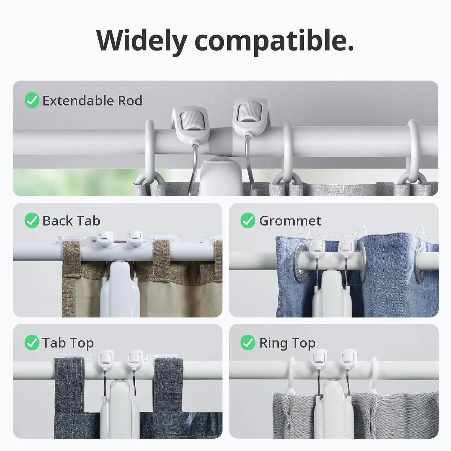 موتور هوشمند پرده سوئیچ‌بات مدل Curtain 3 Rod برند SwitchBot مدل u rail — تصویر ۶