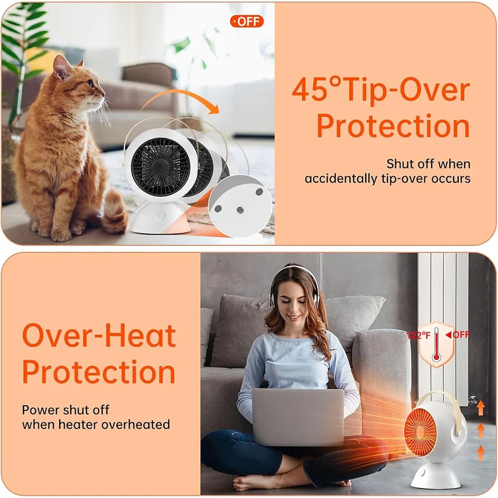 بخاری برقی رومیزی سرامیکی برند Vclpower مدل H7 — تصویر ۴
