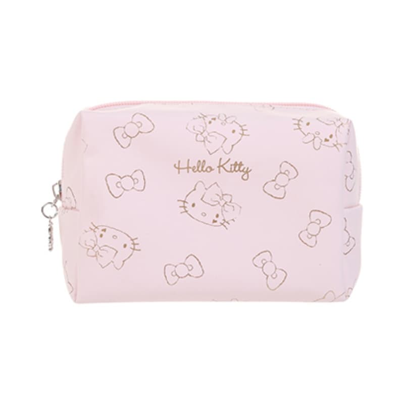 کیف لوازم آرایش و جامدادی مینیسو، مدل Hello Kitty Quadrate Makeup Bag (Pink)، صورتی روشن، 13×3×21 سانتی متر