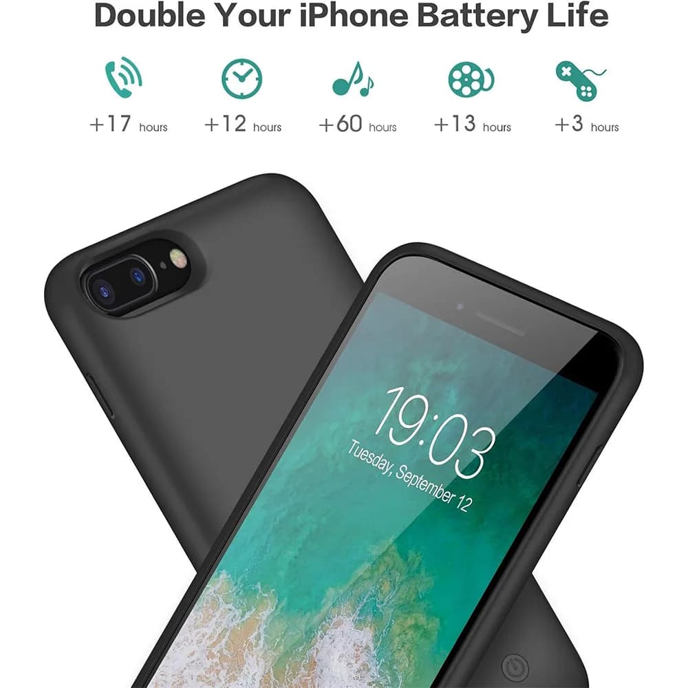 قاب شارژر و پاوربانک مخصوص iPhone 6 Plus / 6s Plus / 7 Plus / 8 Plus برند QTshine مدل 8500 — تصویر ۲