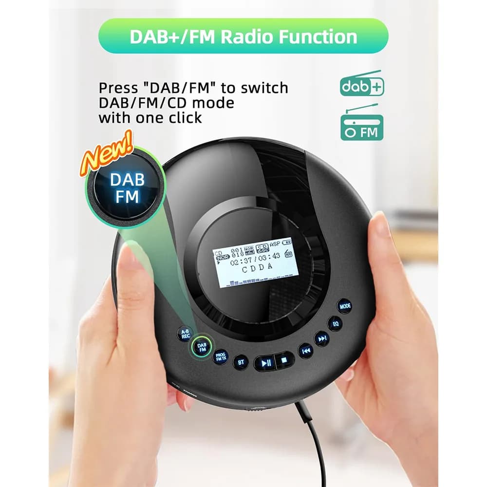 پخشکننده CD قابل حمل با رادیو DAB+/FM و بلوتوث برند Arafuna مدل cd523b — تصویر ۶