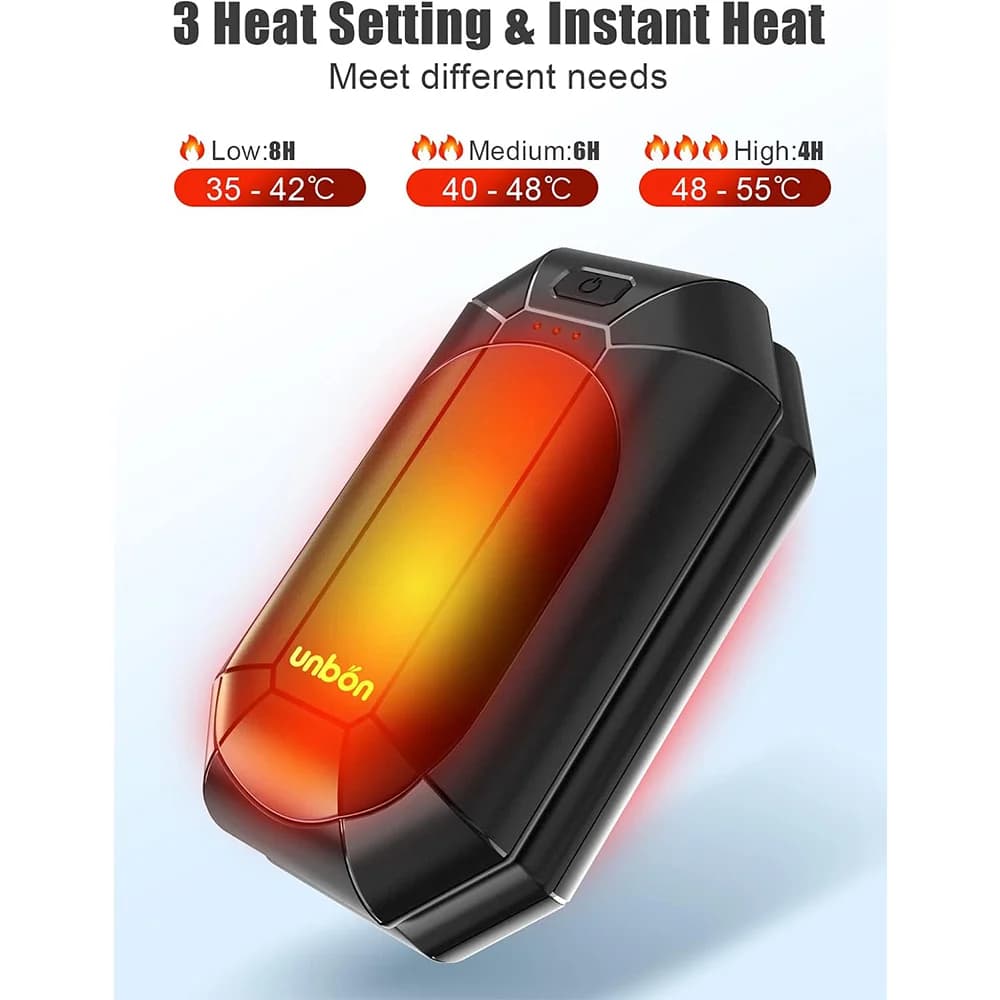 گرم‌کن دست شارژیدو عددی با گرمایش سریع و 3 سطح دما برند UNBON مدل AO-212 — تصویر ۳