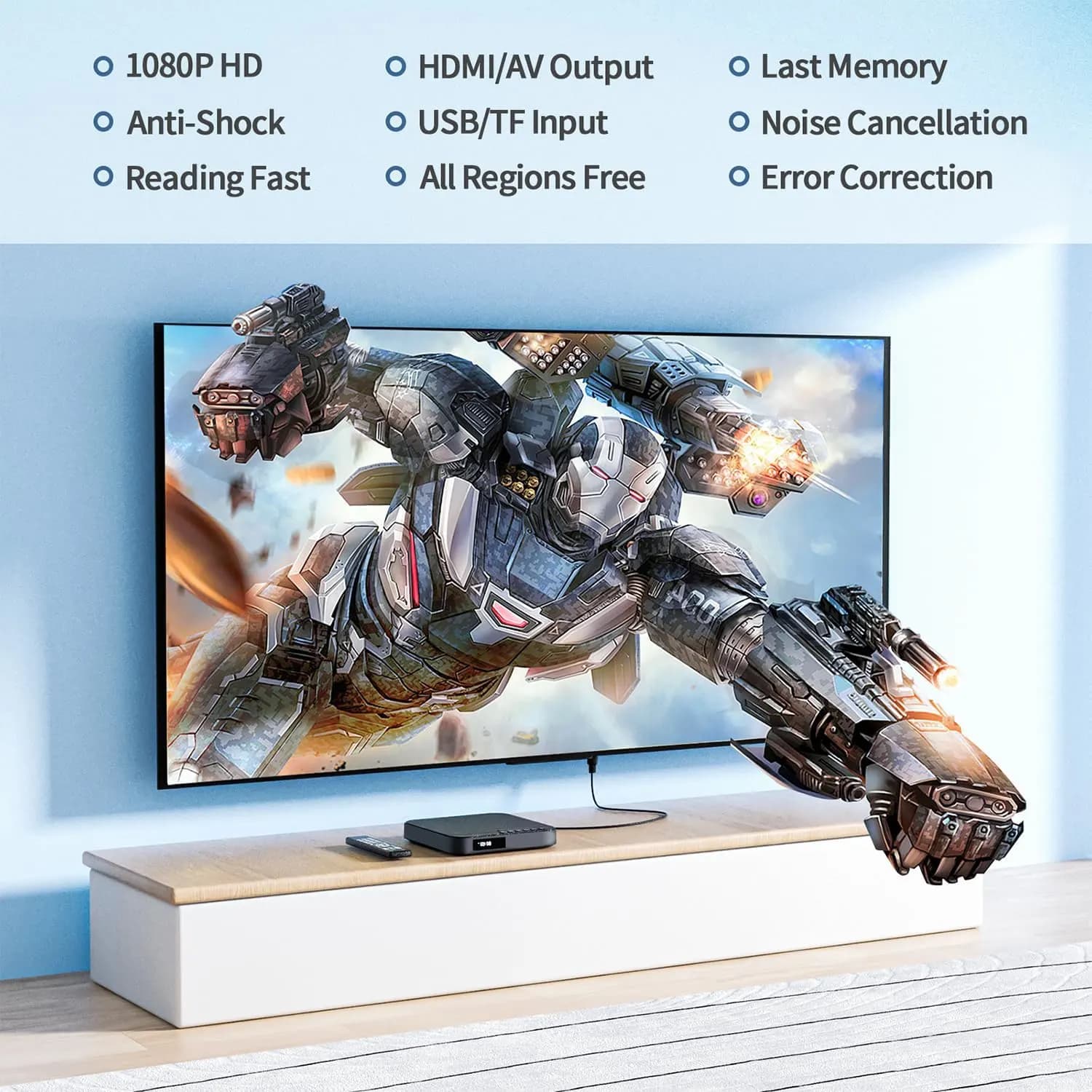 دی‌وی‌دی کوچک با خروجی HDMI Full HD 1080P برند Desobry مدل MD115B — تصویر ۶