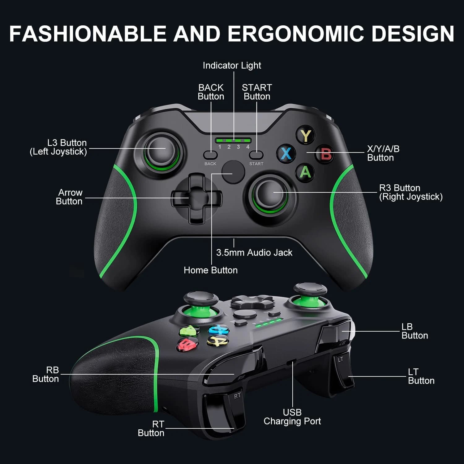 دسته بازی بی‌سیم برای Xbox One، Xbox Series X/S و کامپیوتر برند SWCTIM مدل hjdz-618 — تصویر ۶
