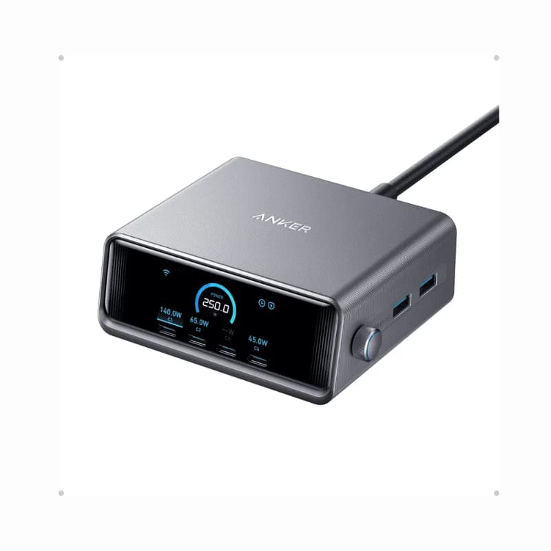 شارژ ۶ پورت انکر Anker Prime Charger 250W 6-Port GaN Charging Station مدل A2345