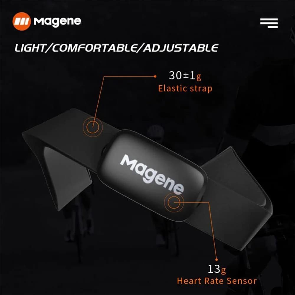 سنسور ضربان قلب با کمربند سینه‌ای برند Magene مدل H64 Heart — تصویر ۲