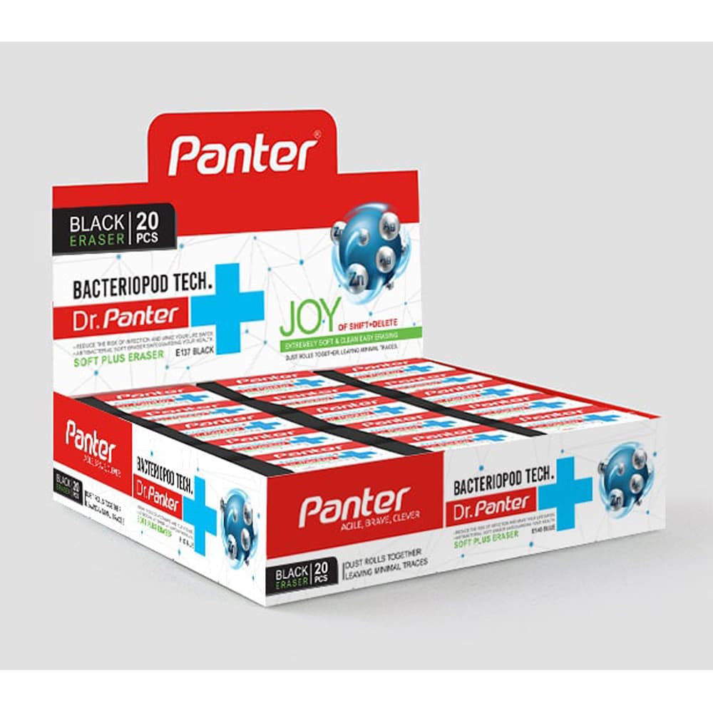 پاک کن پنتر باکتریوپاد بزرگ Soft Plus مشکی کد E137 — تصویر ۲