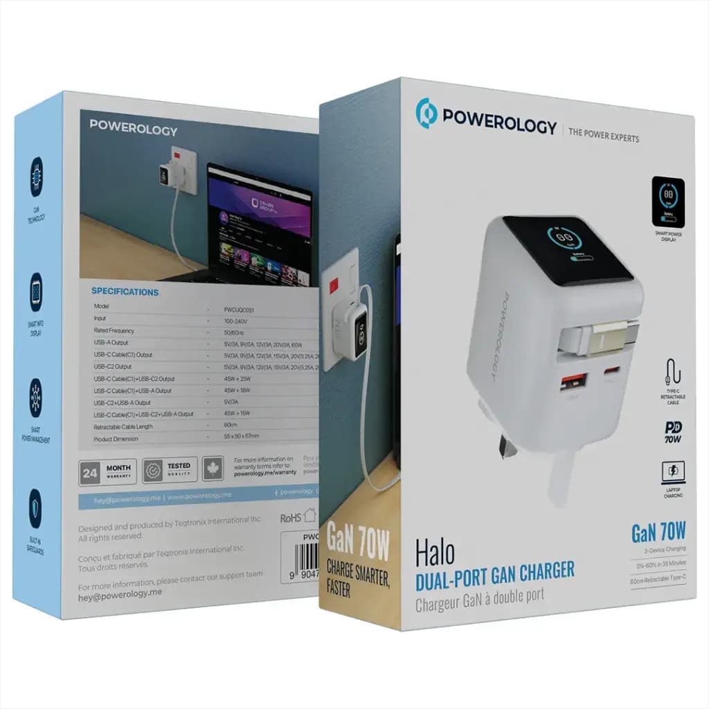 شارژردیواری پاورلوژی 70 واتی مدل PWCUQC051 — تصویر ۵
