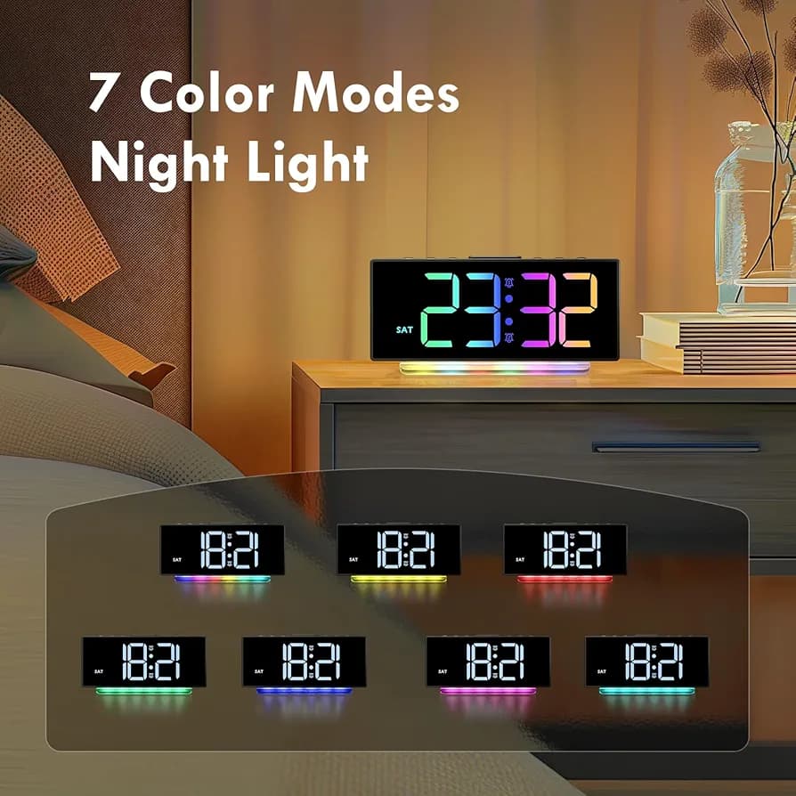 ساعت رومیزی زنگ دار RGB برند HERMiC — تصویر ۳