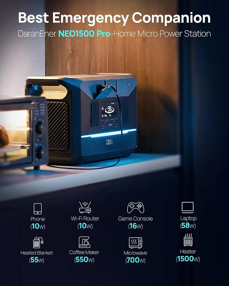 پاور استیشن ظرفیت ۲۰۰۰ وات قابل حمل داران‌انر برند DaranEner مدلNEO2000 — تصویر ۷