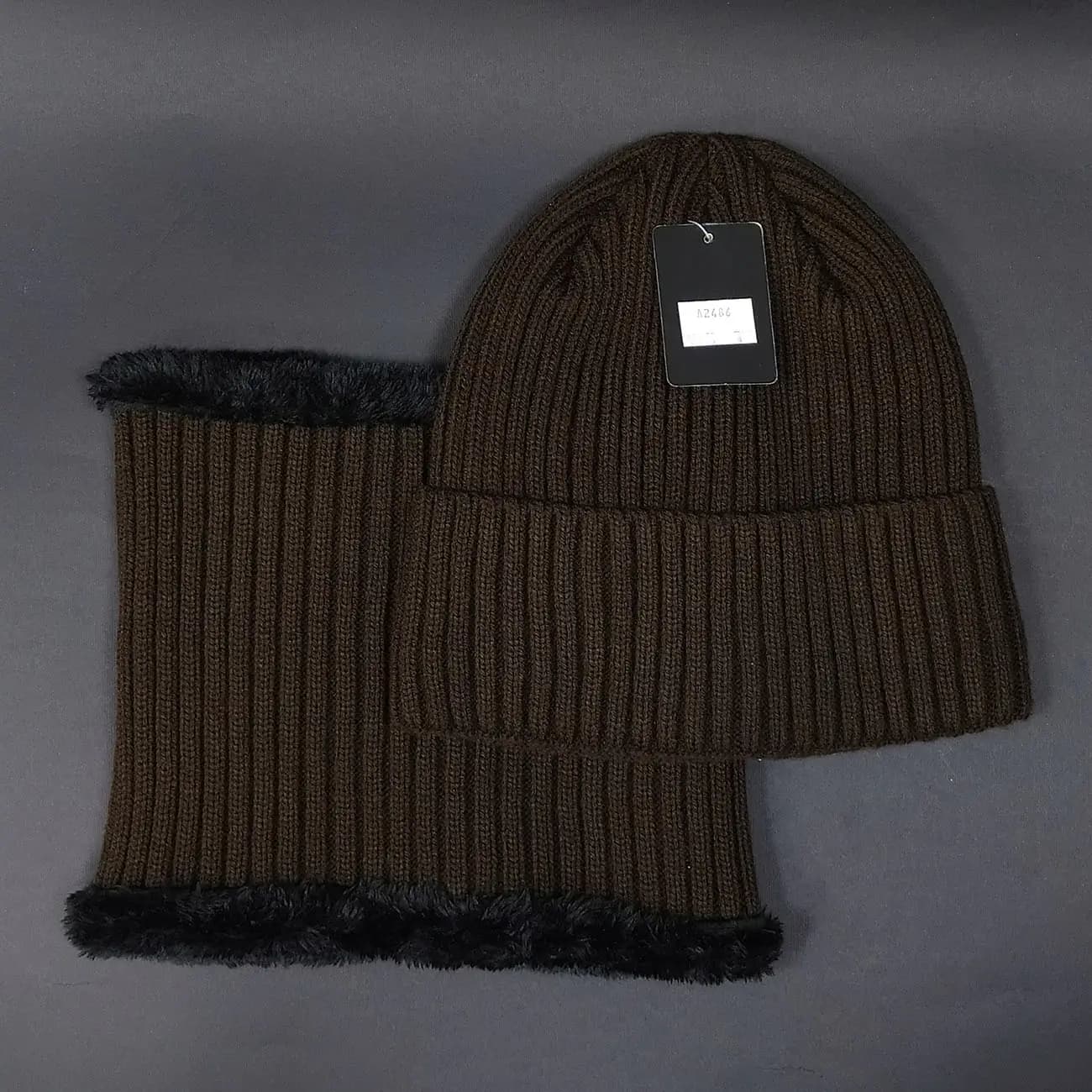ست کلاه و شال گردن رینگی نخ آکرولیک کد 2486 | ست زمستانی گرم و نرم با طراحی شیک و کاربردی — تصویر ۷