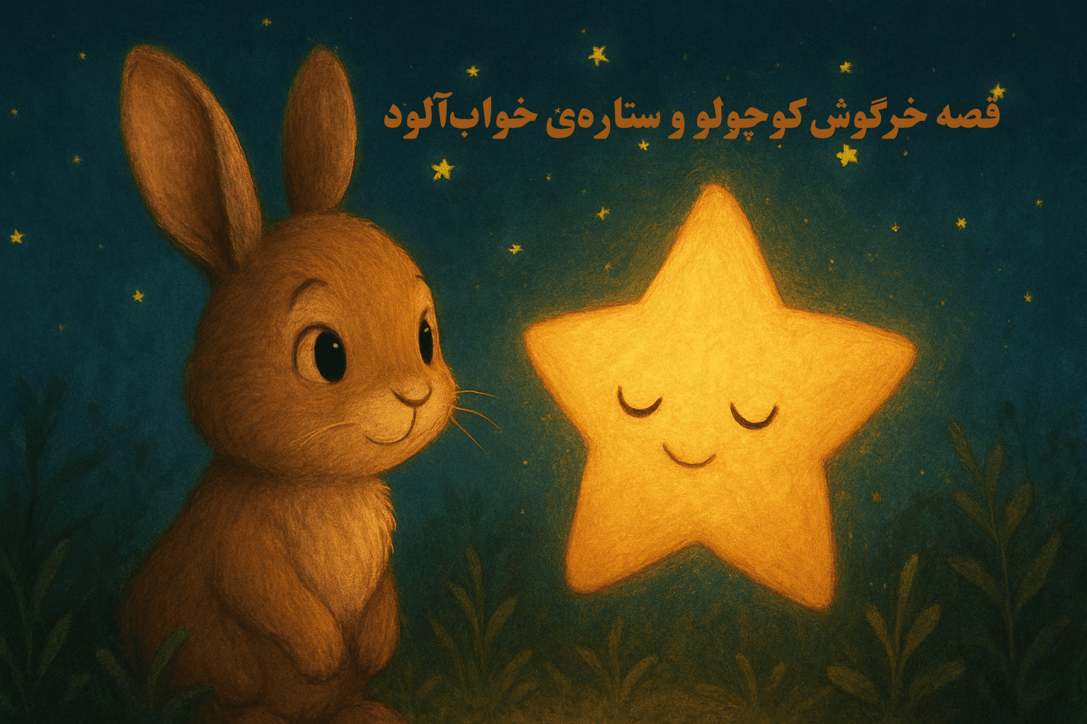 قصه کودکانه قبل از خواب درباره خرگوش کوچولو و ستاره‌ی خواب‌آلود