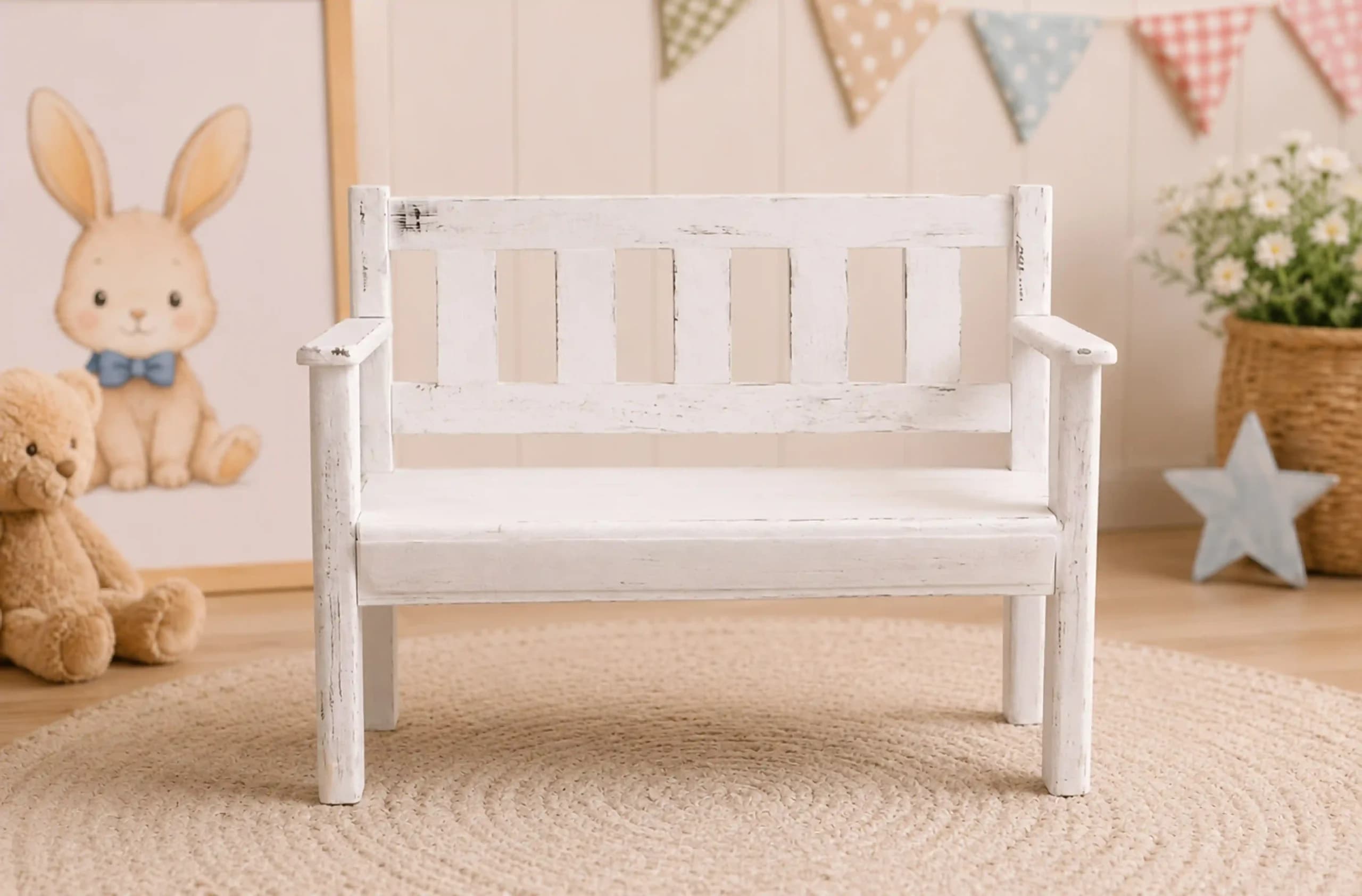 اکسسوری عکاسی دکور آتلیه نیمکت چوبی