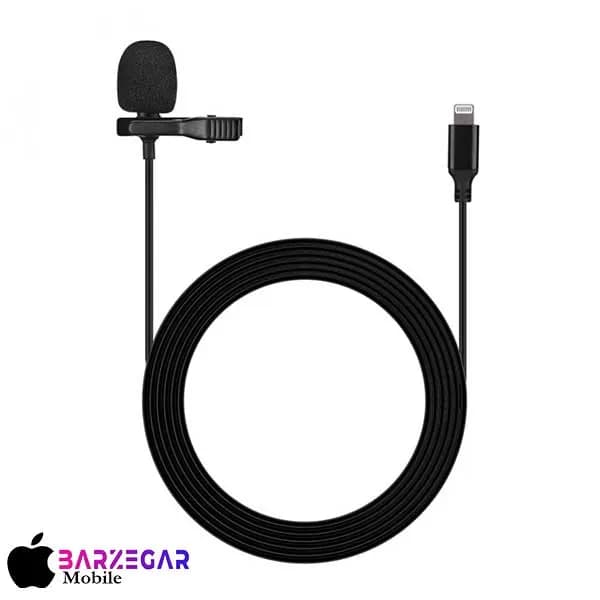میکروفن یقه‌ای سیمی لاوالیر مدل Lavalier GL-120 با پورت Lightning — تصویر ۲