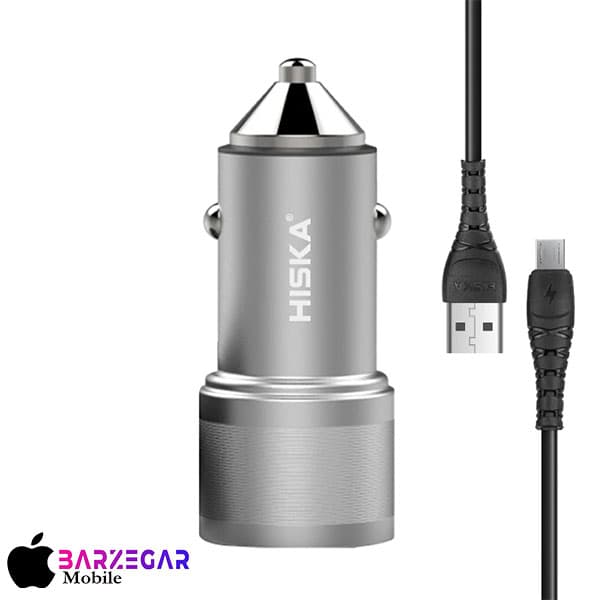 شارژر فندکی هیسکا مدل Hiska CC-309Q + کابل Micro-USB — تصویر ۲