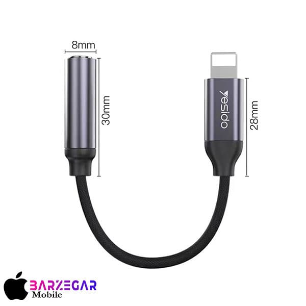 مبدل Lightning به Aux یسیدو مدل Yesido YAU21 — تصویر ۳
