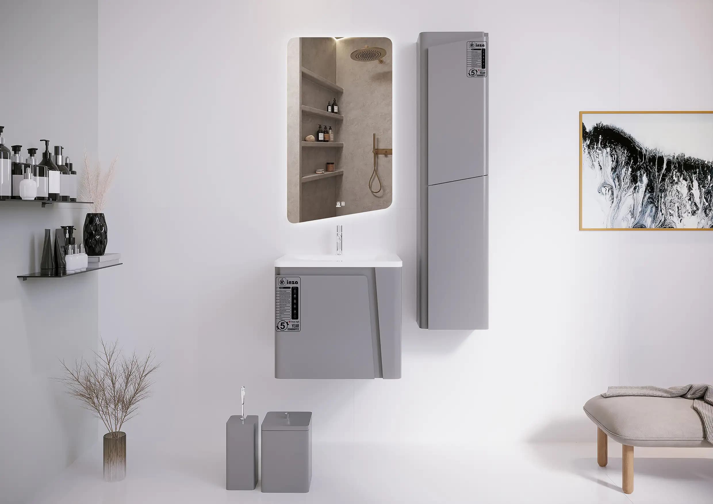 روشویی کابینتی رینزا مدل گلامور gelamor (20 رنگ)