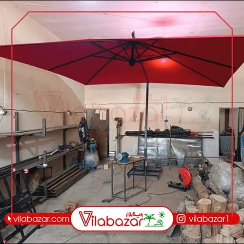 سایبان چتری پایه کنار مربع 4 در 4 متر (فلزی) — تصویر ۲