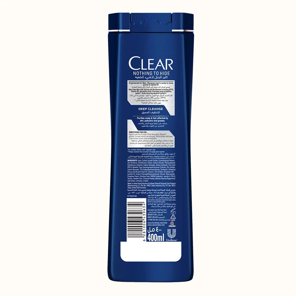 شامپو ضد شوره کربن و نعنا کلیر مردانه مدل DEEP CLEANSE — تصویر ۳