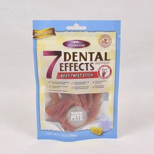تشویقی دنتال سگ با طعم شیر و پنیر 7dental effects milk and cheese 60gr