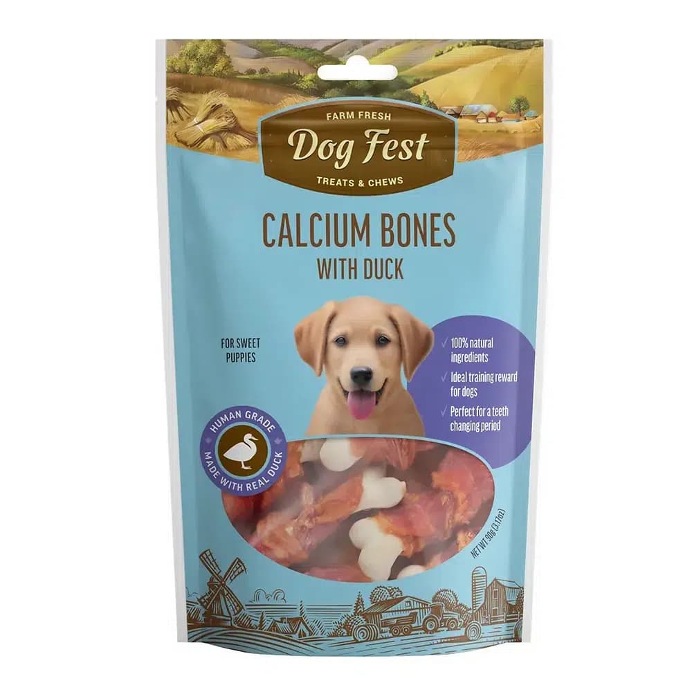 تشویقی سگ Dog Fest استخوان کلسیم دورپیچ اردک
