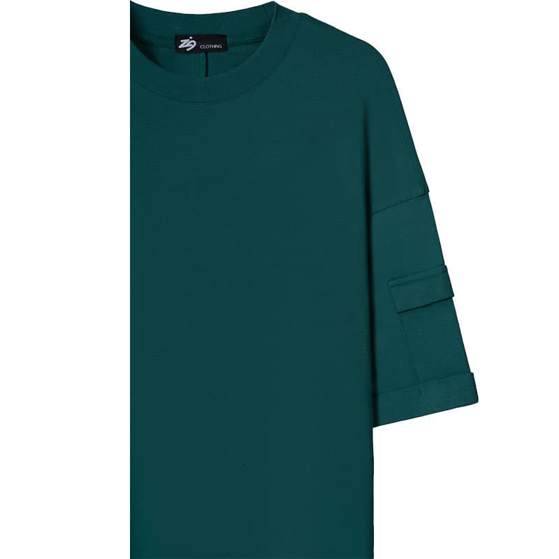 تیشرت سبز زیگ zig مدل Sleeve Pocket کد300 — تصویر ۳