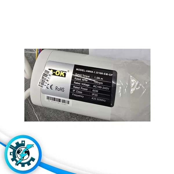 موتور پرده برقی کناررو هوشمند 5 سیم A-OK AM68-1.5/100-EM-GP — تصویر ۵