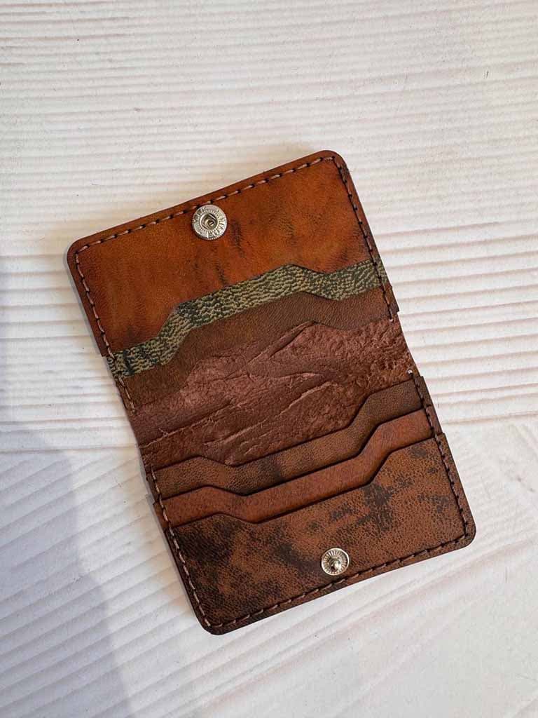 کیف چرمی دستدوز ساده کارت و پول کد 6102 — تصویر ۵